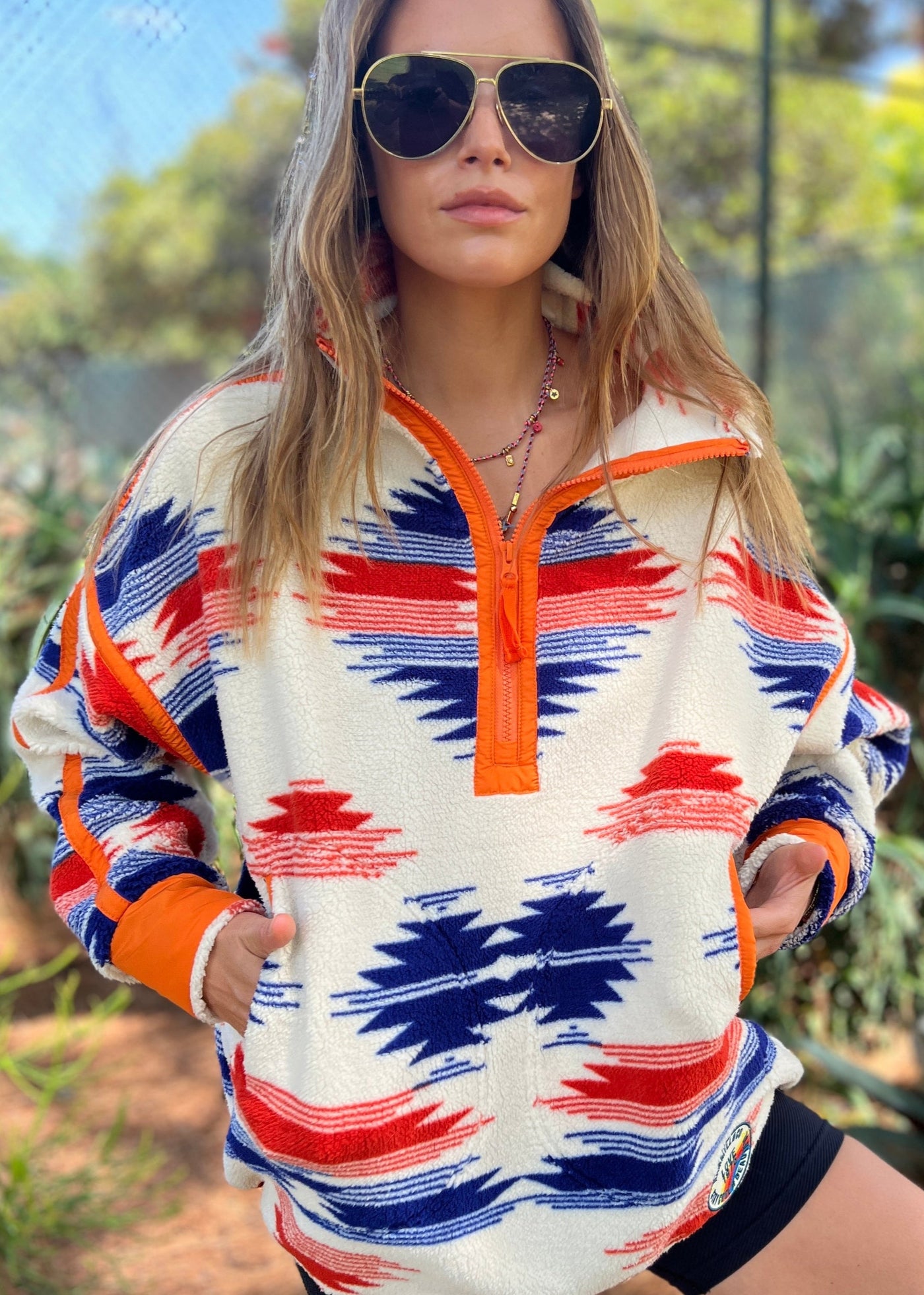 AZTEC HALF ZIP POLAR FLEECE