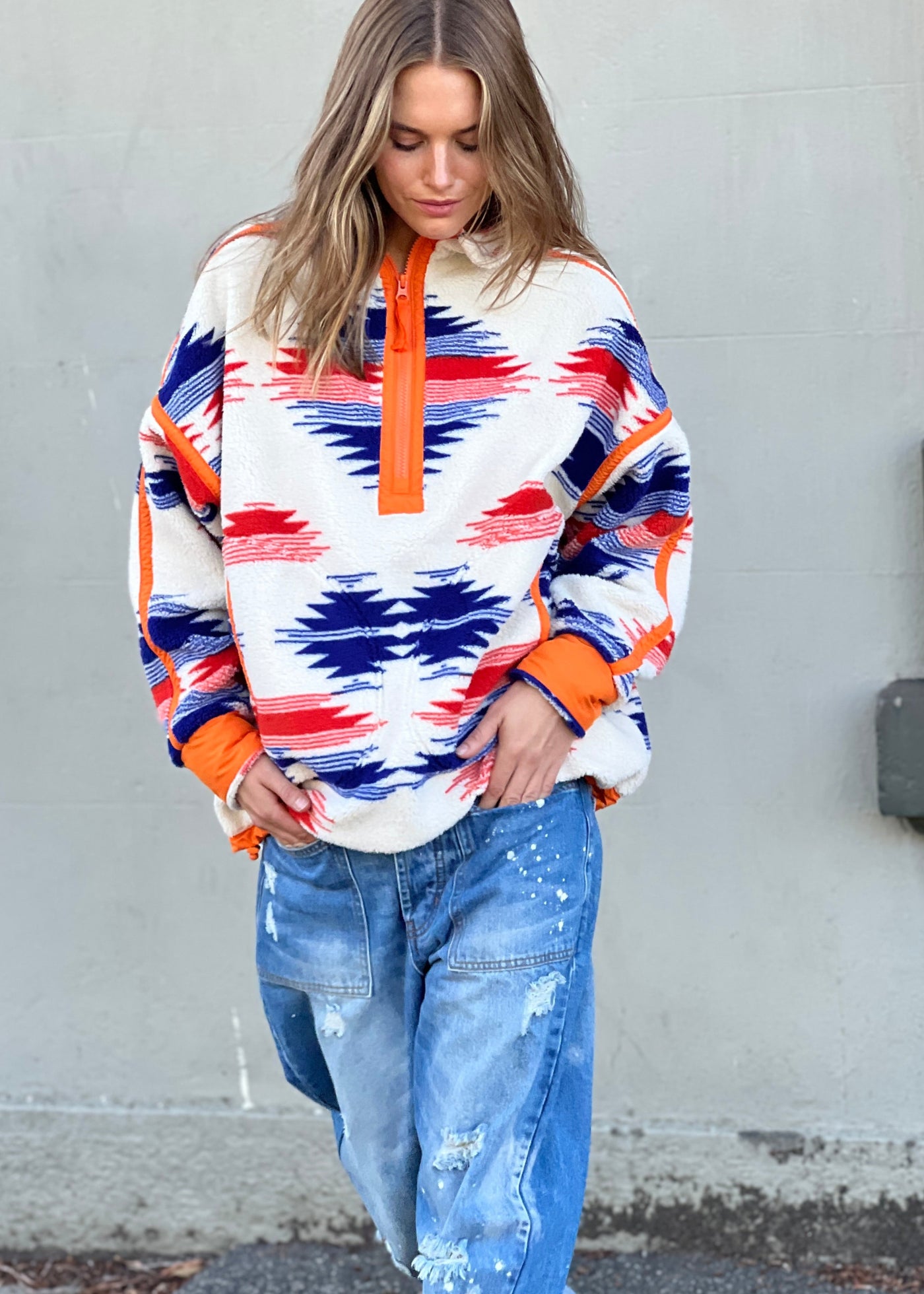 AZTEC HALF ZIP POLAR FLEECE