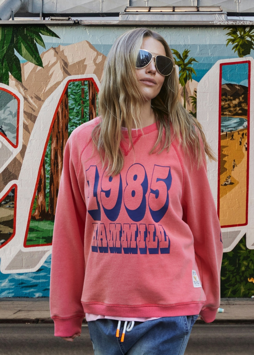 VINTAGE WASH 1985 SWEAT - WASHED RED - SALE