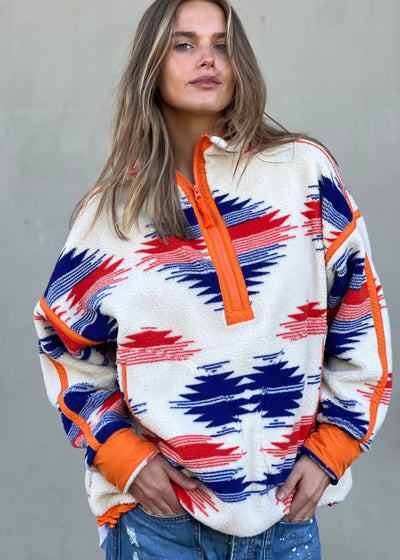 AZTEC HALF ZIP POLAR FLEECE