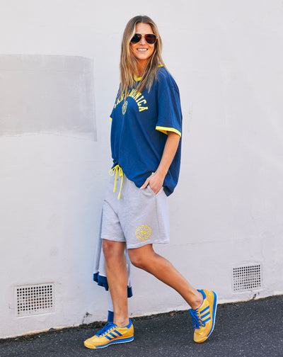 SANTA MONICA RINGER TEE - BLUE/YELLOW