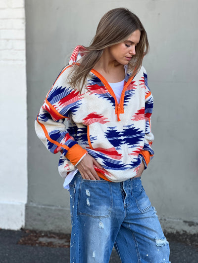 AZTEC HALF ZIP POLAR FLEECE