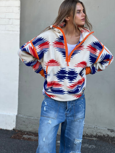 AZTEC HALF ZIP POLAR FLEECE