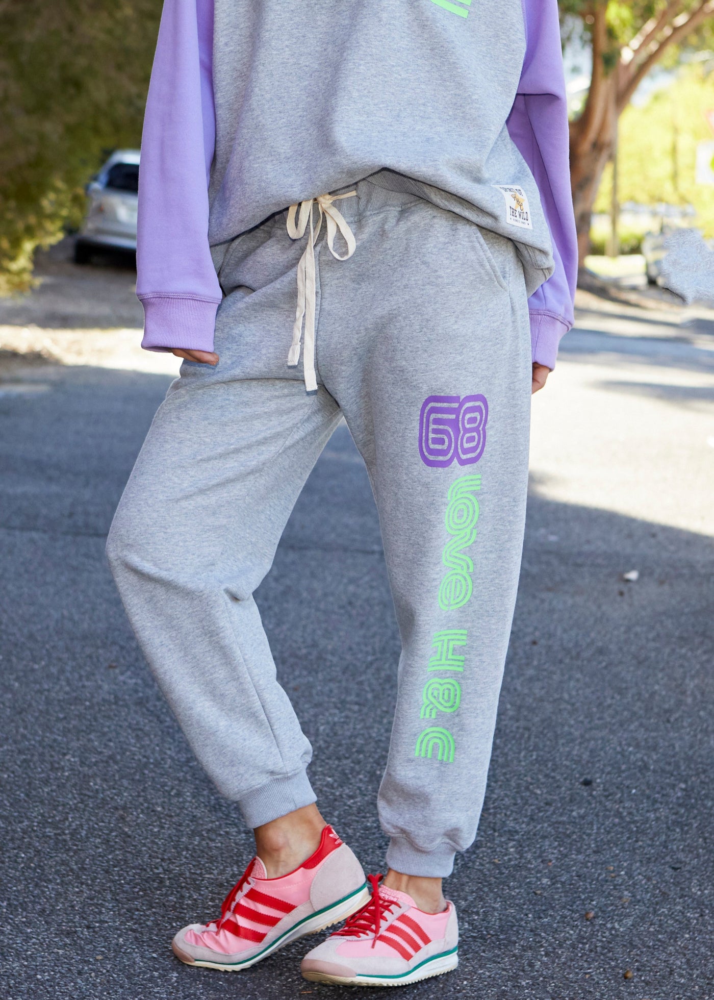 RETRO GREY MARLE TRACK PANT - SALE