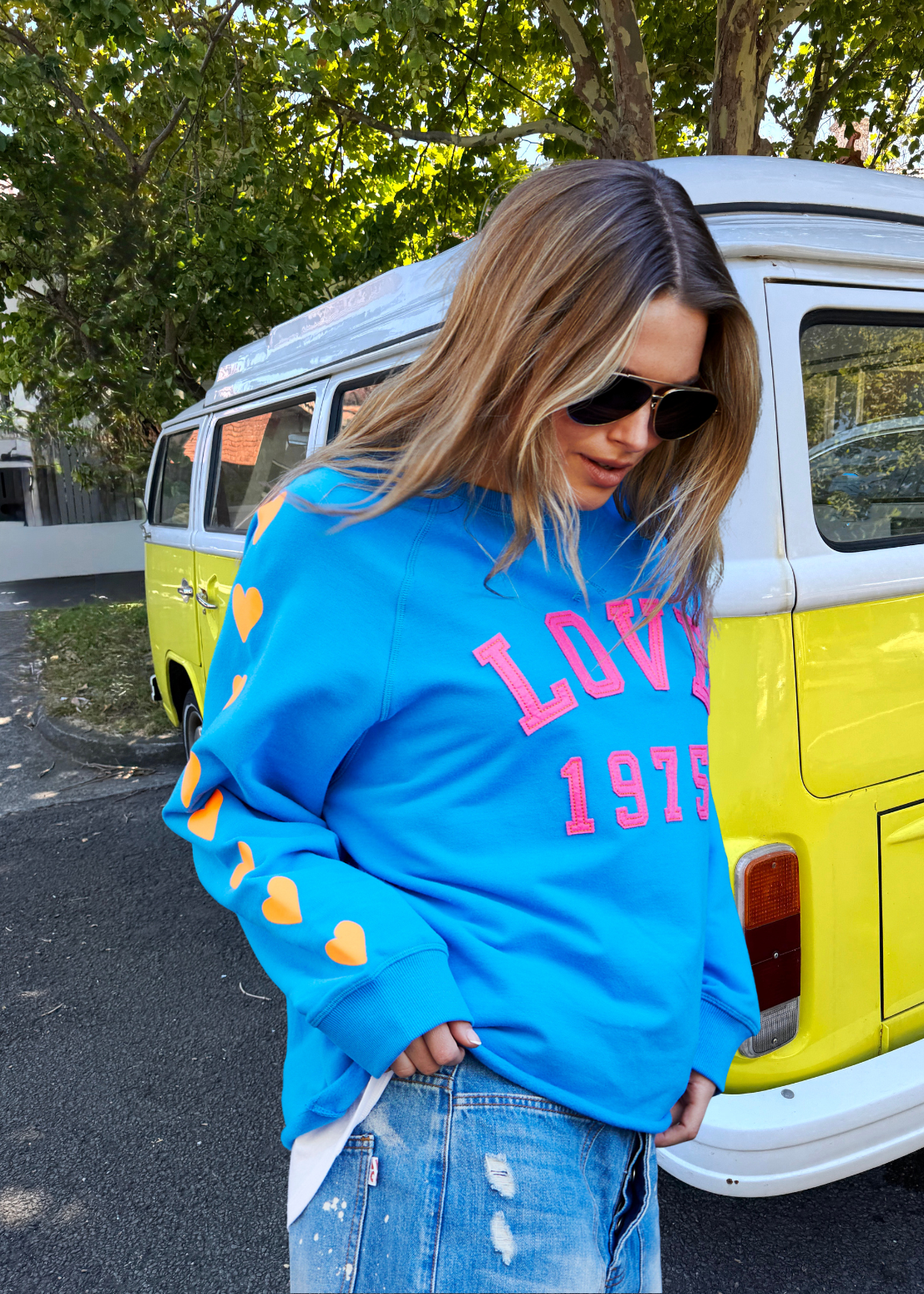 LOVE 1975 SWEAT - BLUE - SALE