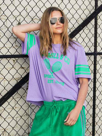 URBAN TENNIS TEE - MAUVE/GREEN