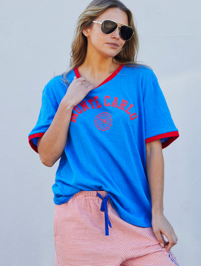 RIVIERA TEE - BLUE/RED