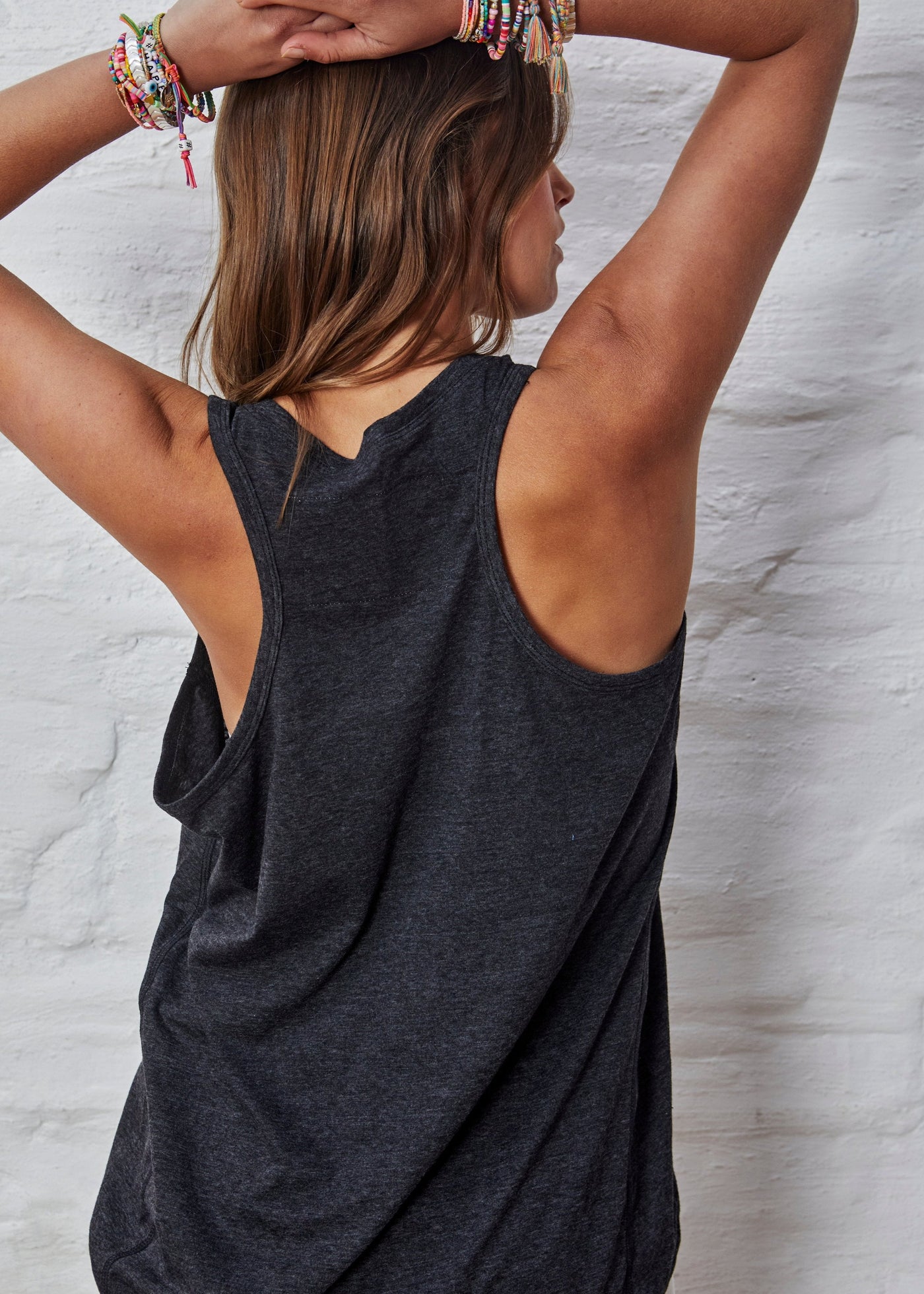 NEW LAYERING TANK - CHARCOAL MARLE