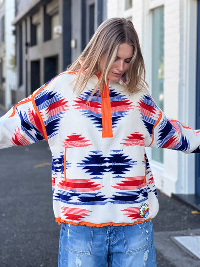 AZTEC HALF ZIP POLAR FLEECE