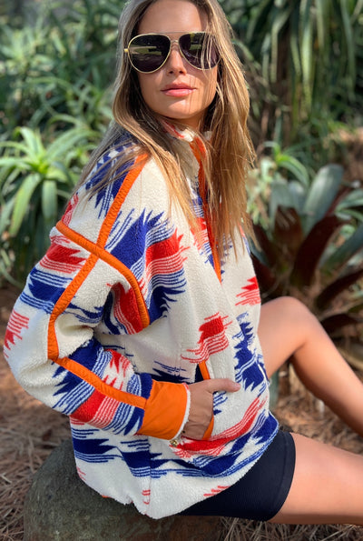 AZTEC HALF ZIP POLAR FLEECE