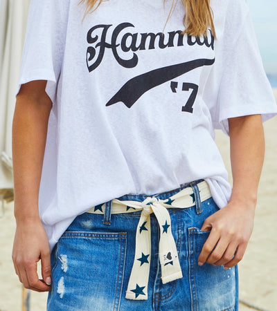 STAR TIE BELT - NATUAL/NAVY