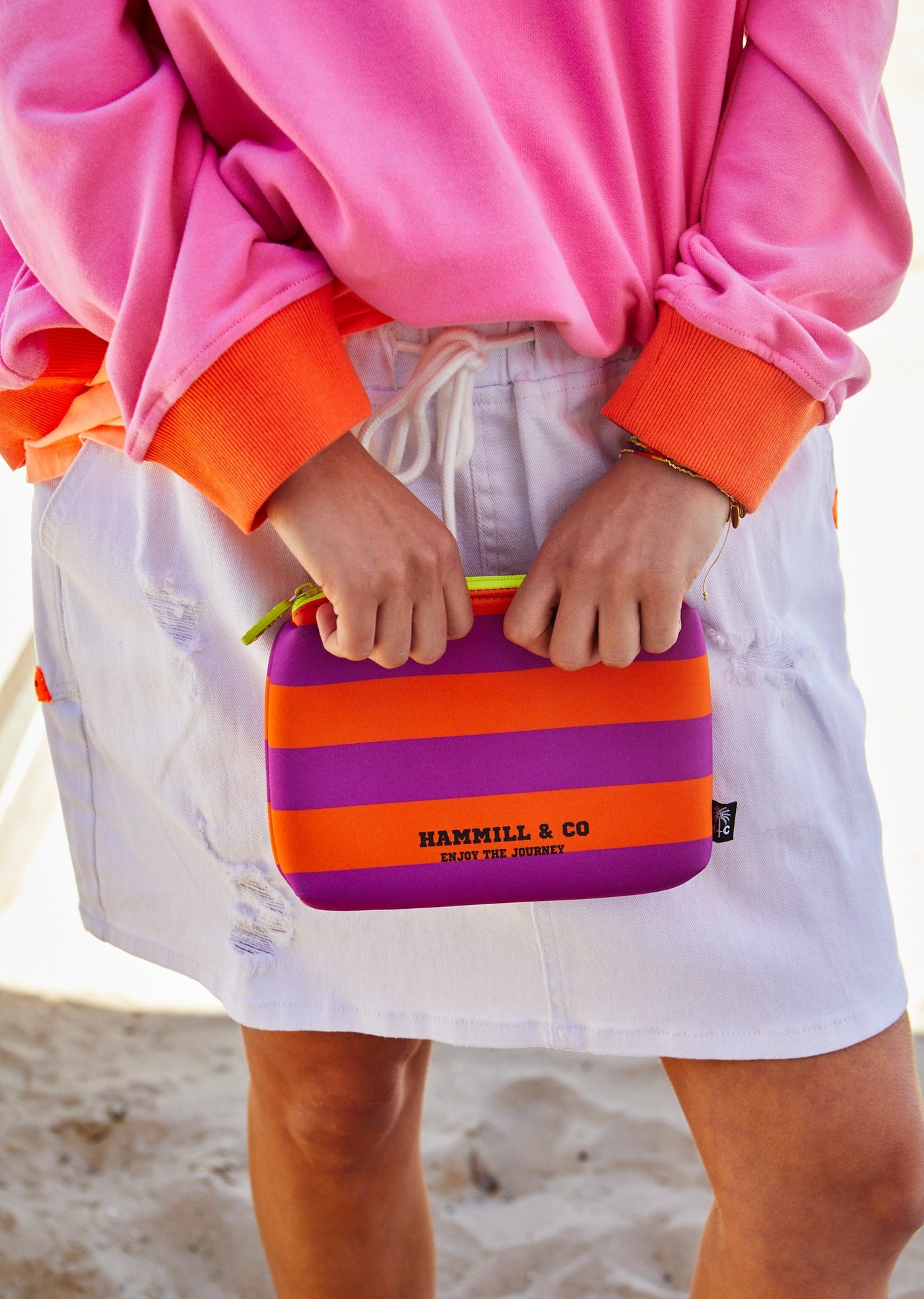 SMALL ORANGE/PURPLE POUCH