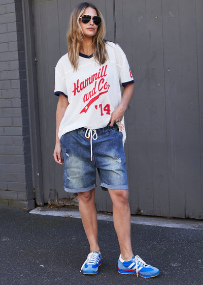 NEW DARK WASH STRETCH SHORT