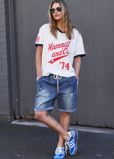 NEW DARK WASH STRETCH SHORT