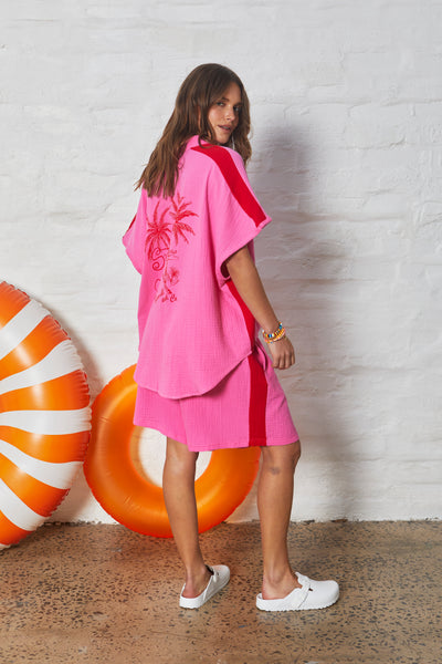 RESORT BEACH SHIRT - PINK - SALE