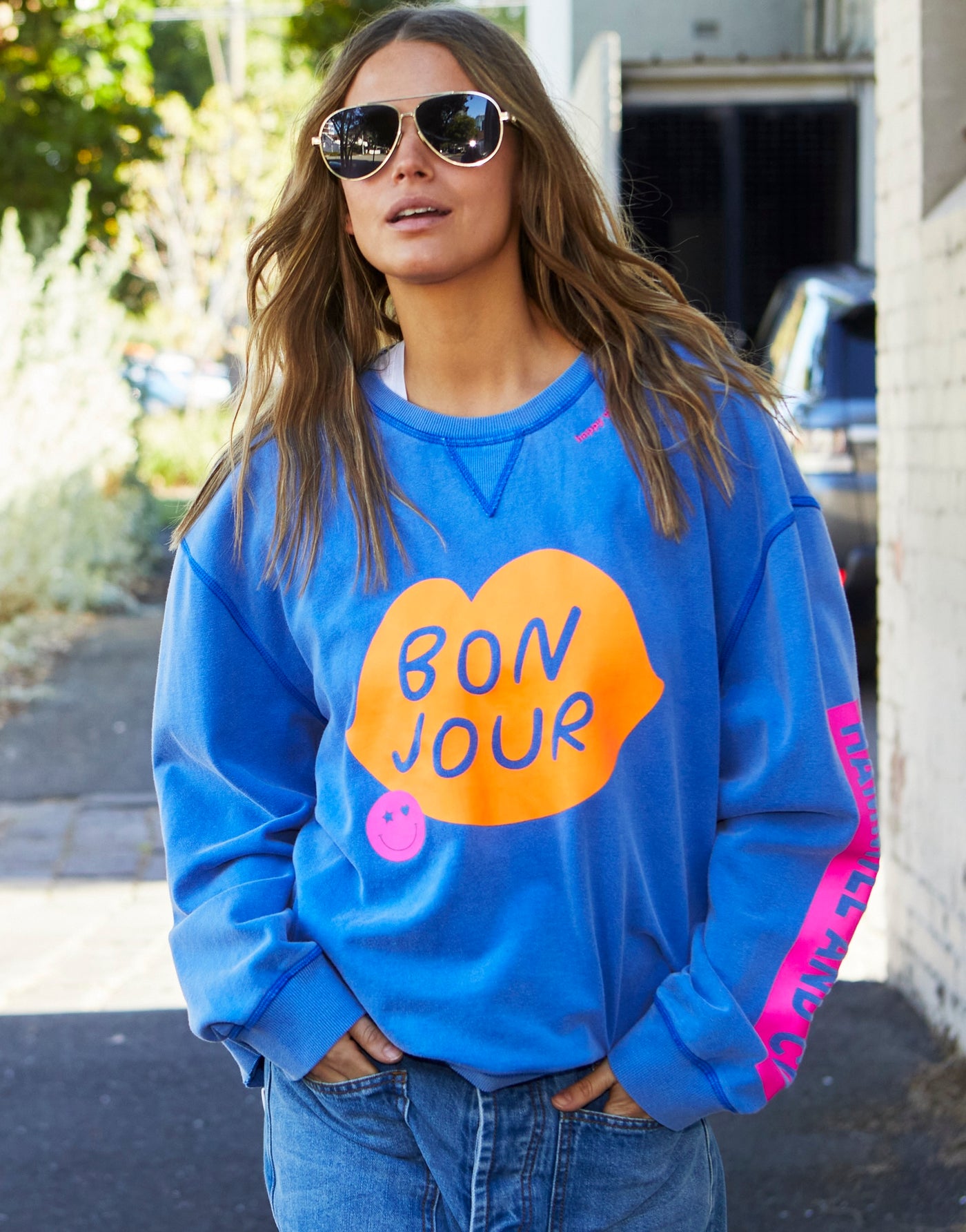 BONJOUR WASHED BLUE SWEAT - BLUE
