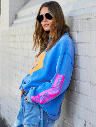 BONJOUR WASHED BLUE SWEAT - BLUE