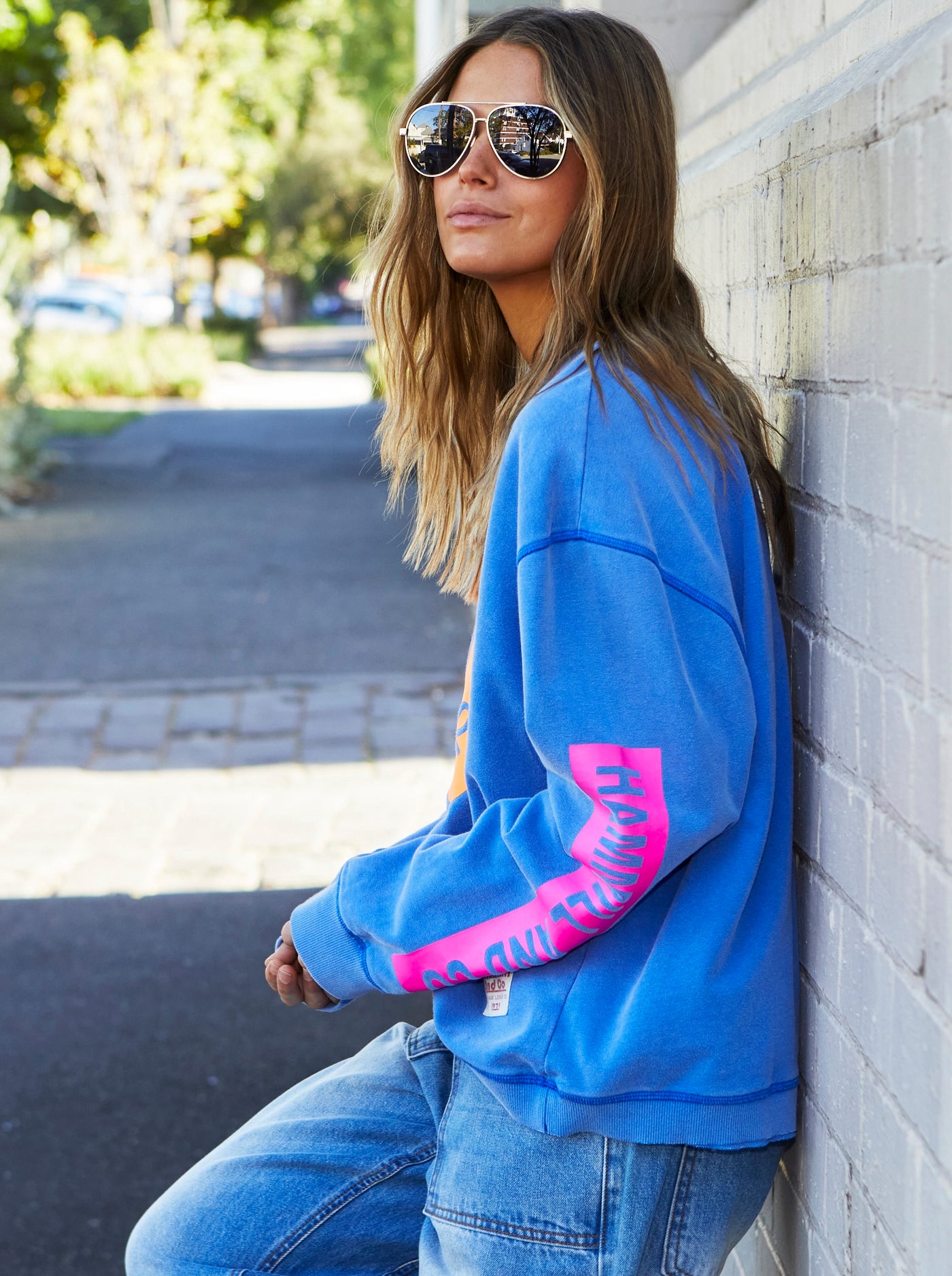 BONJOUR WASHED BLUE SWEAT - BLUE