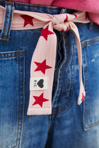 STAR TIE BELT - PINK