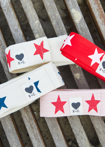 STAR TIE BELT - NATUAL/NAVY