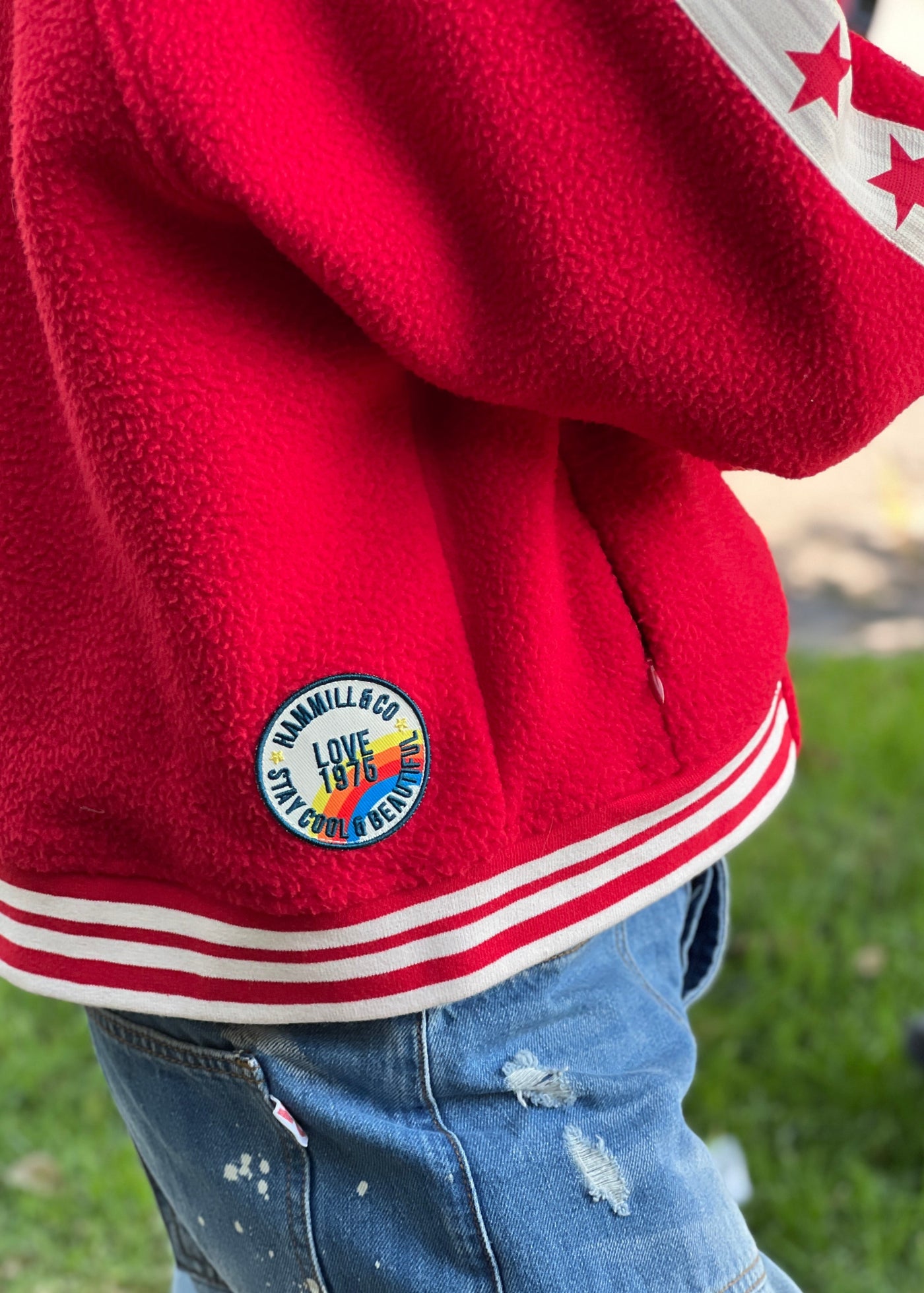 VARSITY BOMBER JACKET - RED