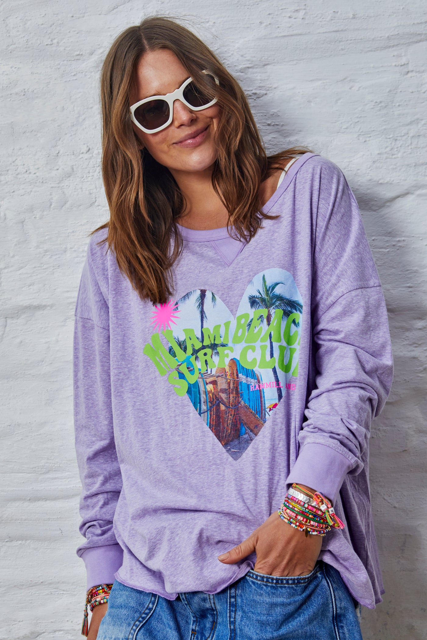 MIAMI LONG SLEEVE TEE - MAUVE - SALE