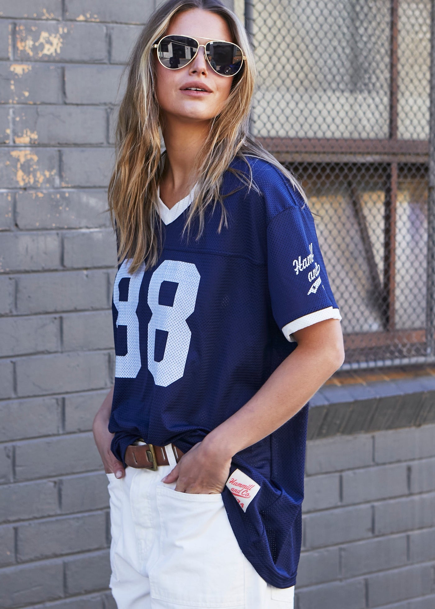 VARSITY DREAMER MESH TEE - NAVY
