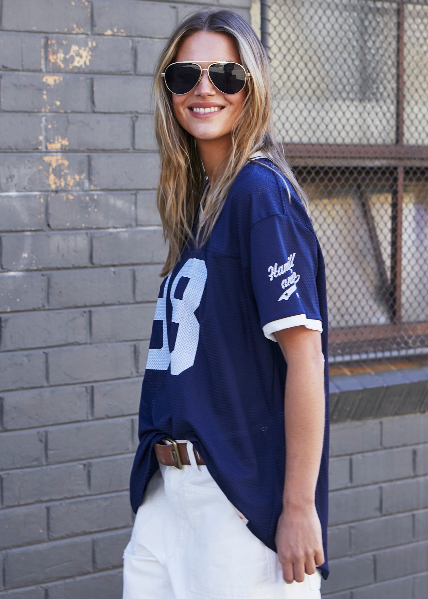 VARSITY DREAMER MESH TEE - NAVY