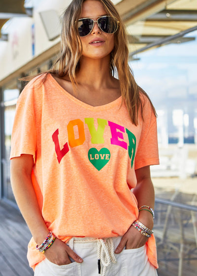 V-NECK LOVER TEE - ORANGE