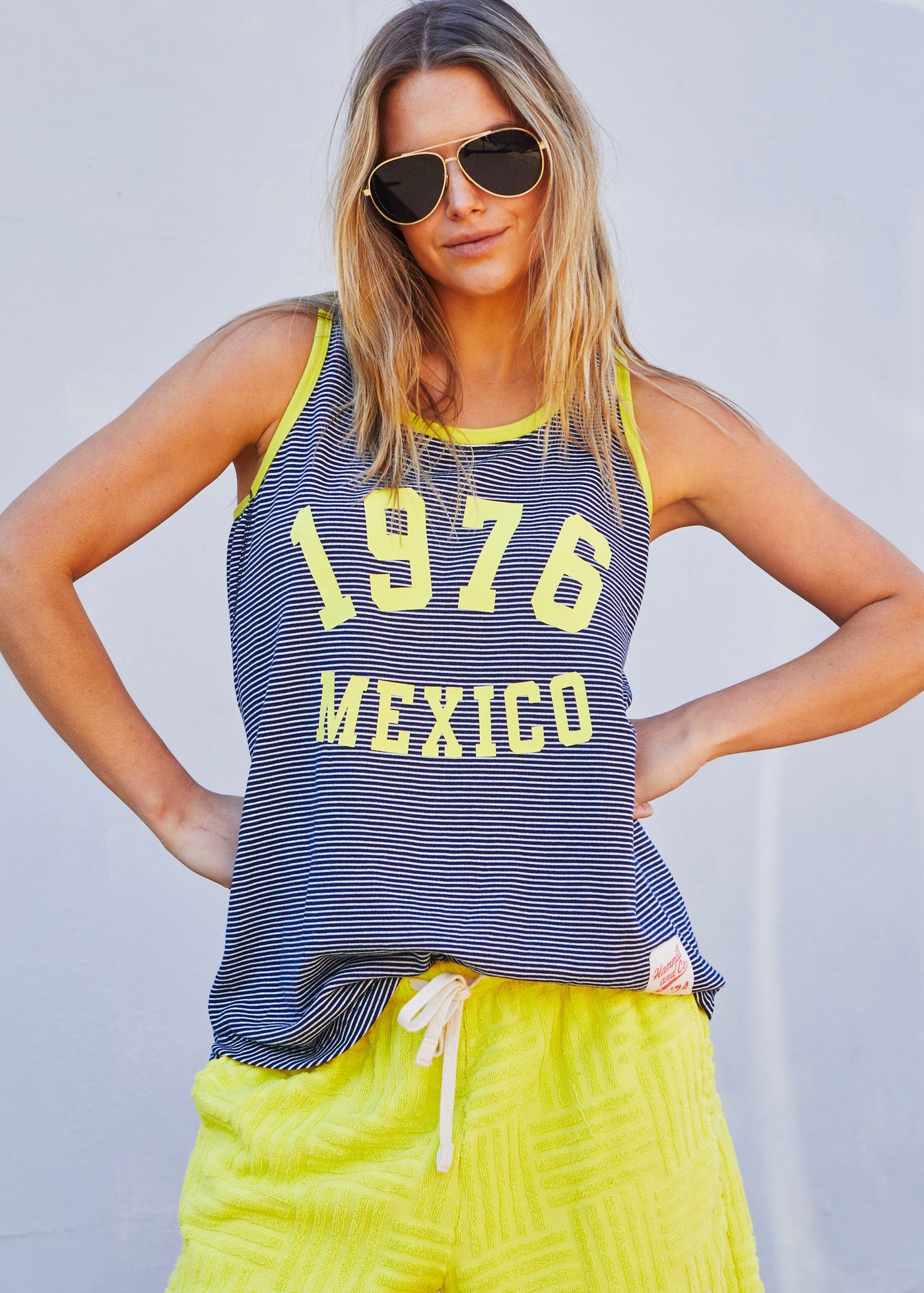 SALT & SUNSHINE  MEXICO TANK - NAVY/YELLOW
