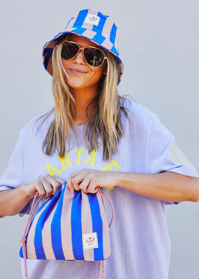 Hammill & Co adorable drawcord bag is bursting with colour and summer personality.