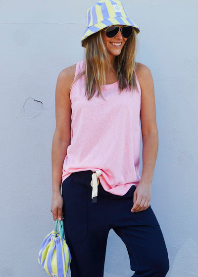 Hammill & Co New summer muscle-back tank in our new summer weight, cotton slub jersey. 