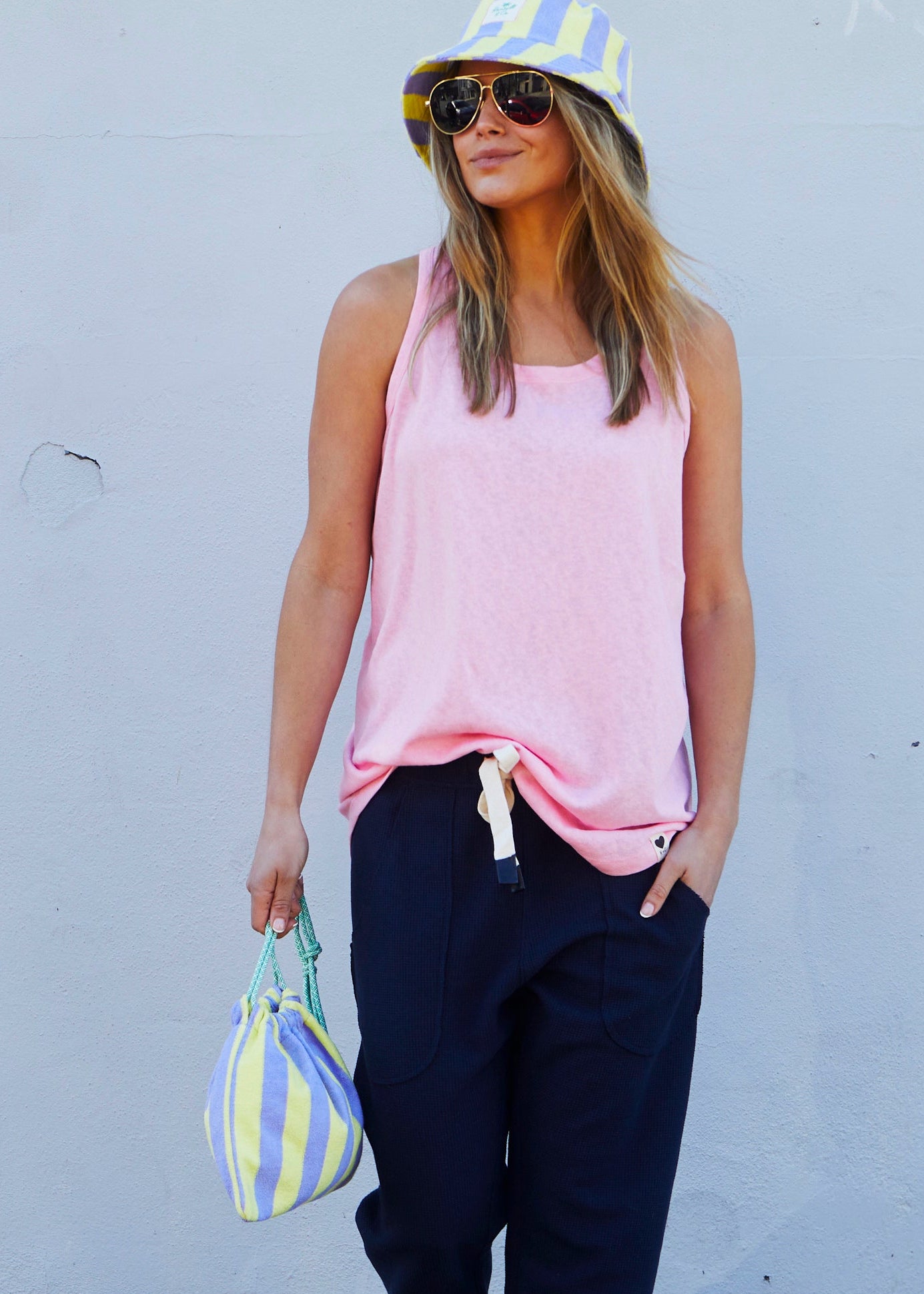 Hammill & Co New summer muscle-back tank in our new summer weight, cotton slub jersey. 