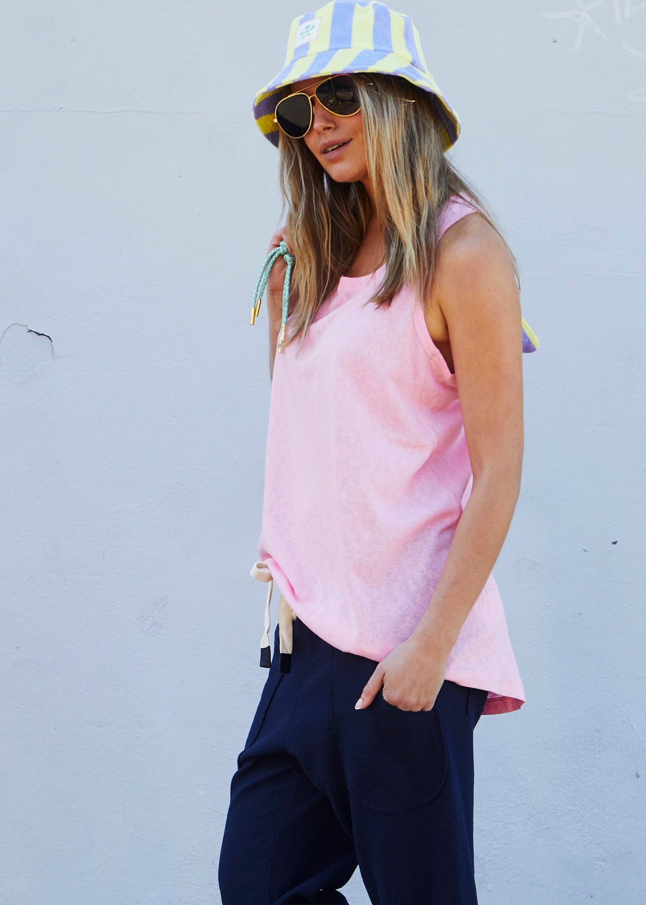 Hammill & Co New summer muscle-back tank in our new summer weight, cotton slub jersey. 