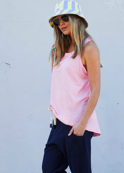 Hammill & Co New summer muscle-back tank in our new summer weight, cotton slub jersey. 