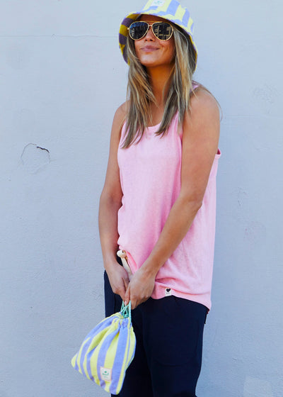 Hammill & Co New summer muscle-back tank in our new summer weight, cotton slub jersey. 