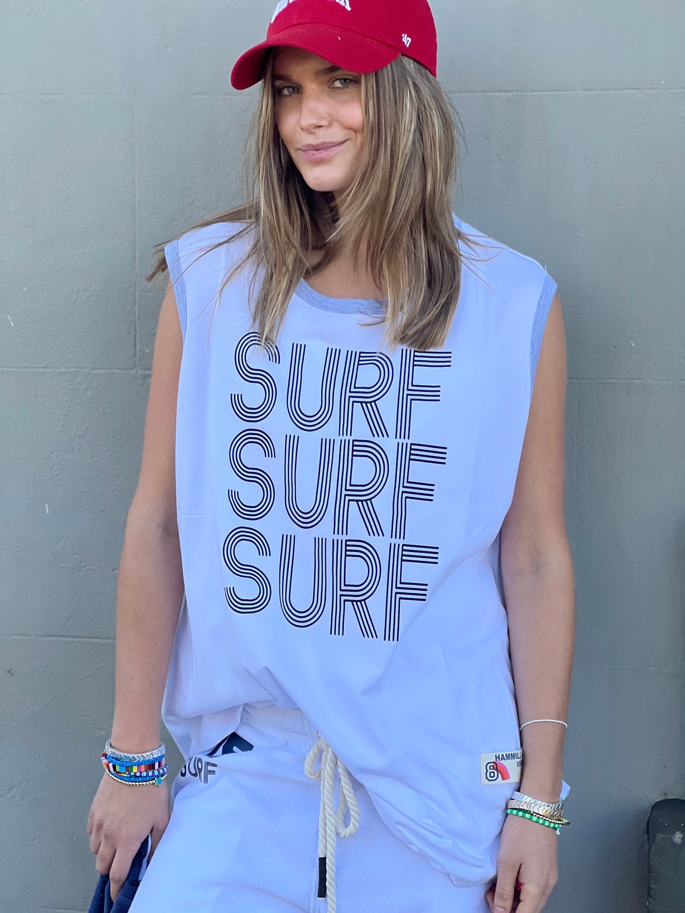 SURF SUMMER TANK - WHITE/BLACK