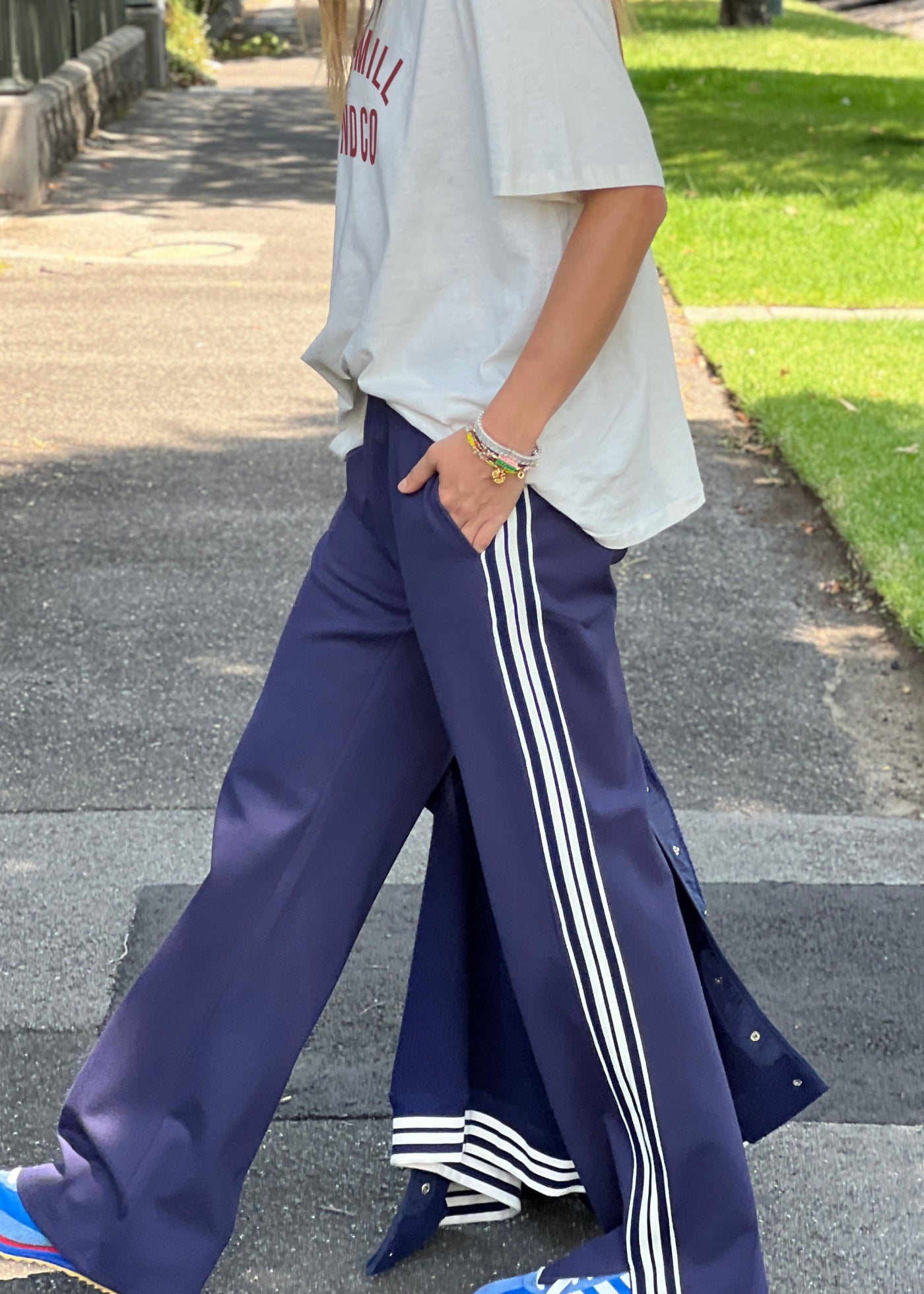 Hammill & Co wider  leg street pant is a new addition to our track pant offering, an easy pull versatile style that is super comfy yet super stylish which can be dressed up or down!