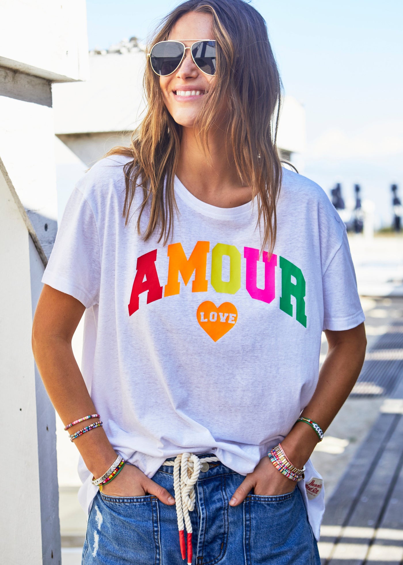 CREW NECK AMOUR TEE - WHITE