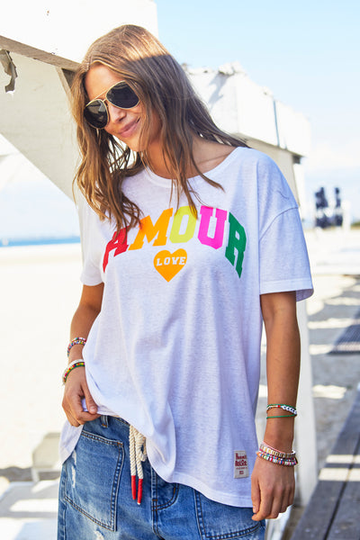 CREW NECK AMOUR TEE - WHITE