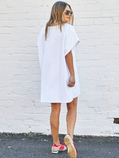 SALT & SUNSHINE TOWELLING COVER-UP - WHITE