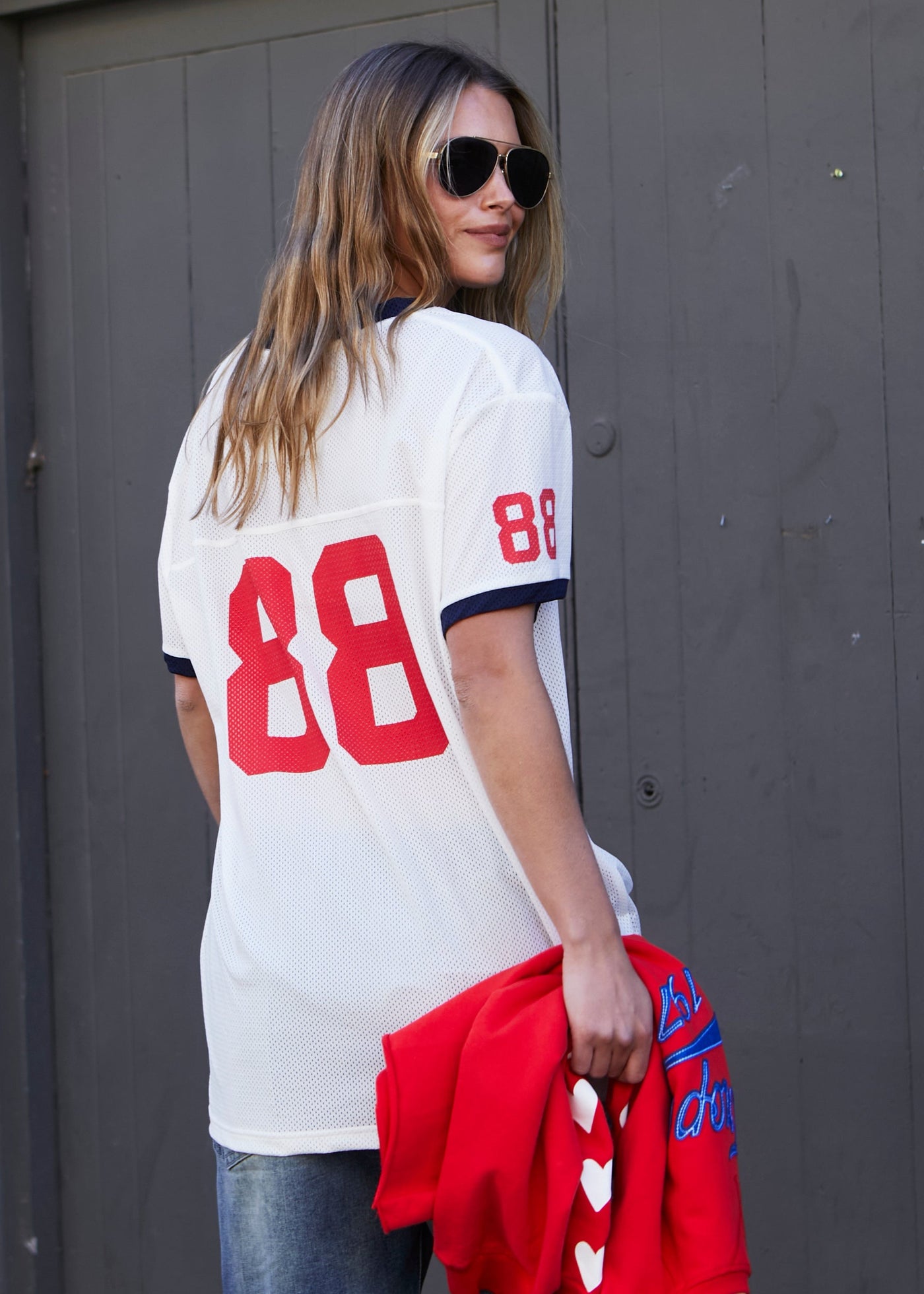 VARSITY DREAMER MESH TEE - WHITE