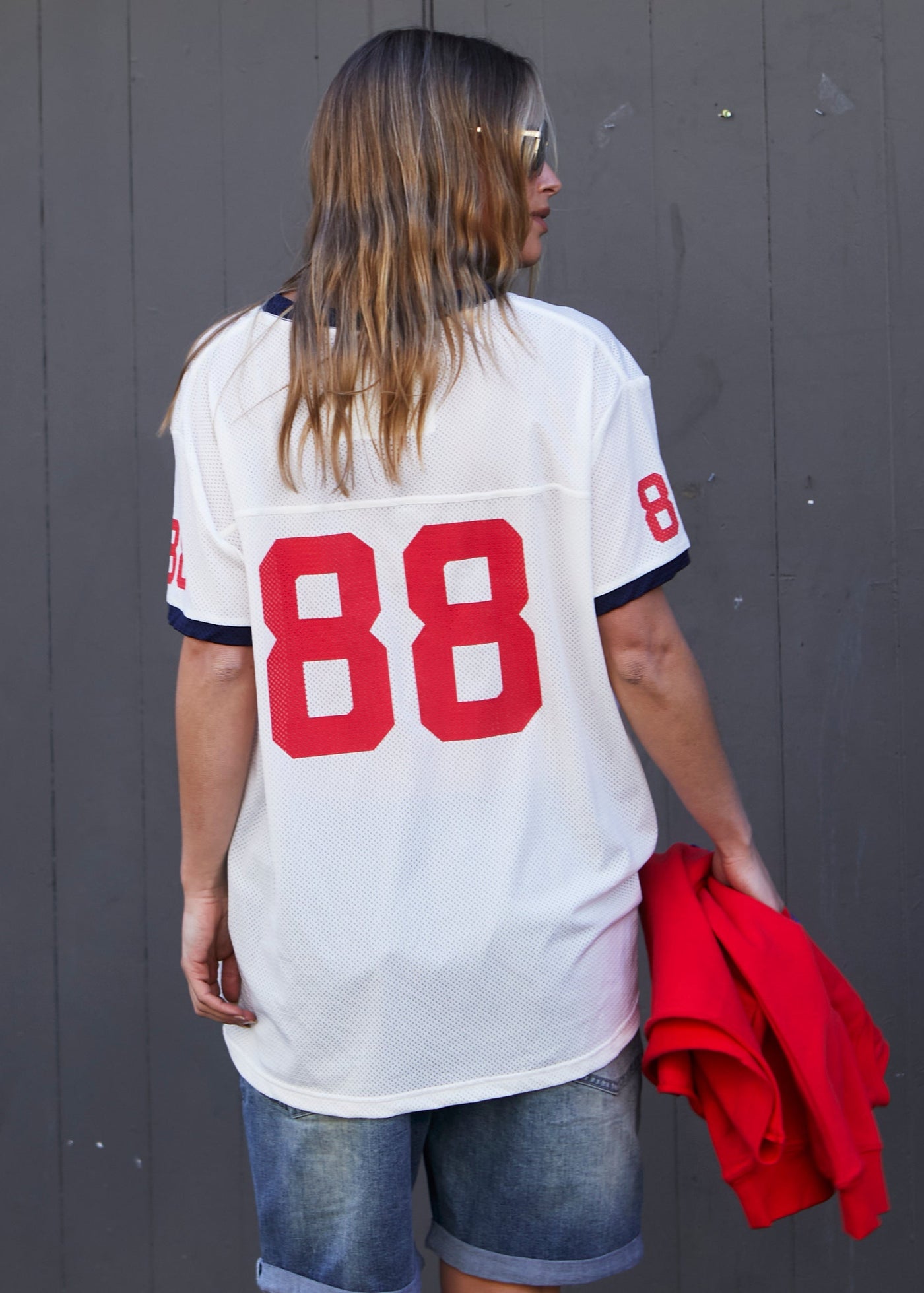 VARSITY DREAMER MESH TEE - WHITE