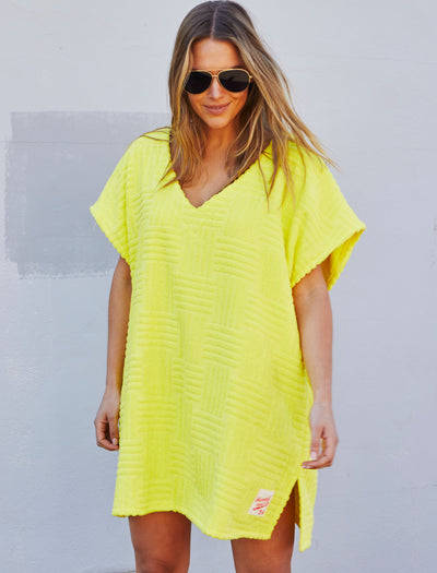 SALT & SUNSHINE TOWELLING COVER-UP - YELLOW