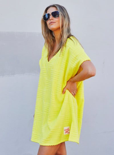 SALT & SUNSHINE TOWELLING COVER-UP - YELLOW