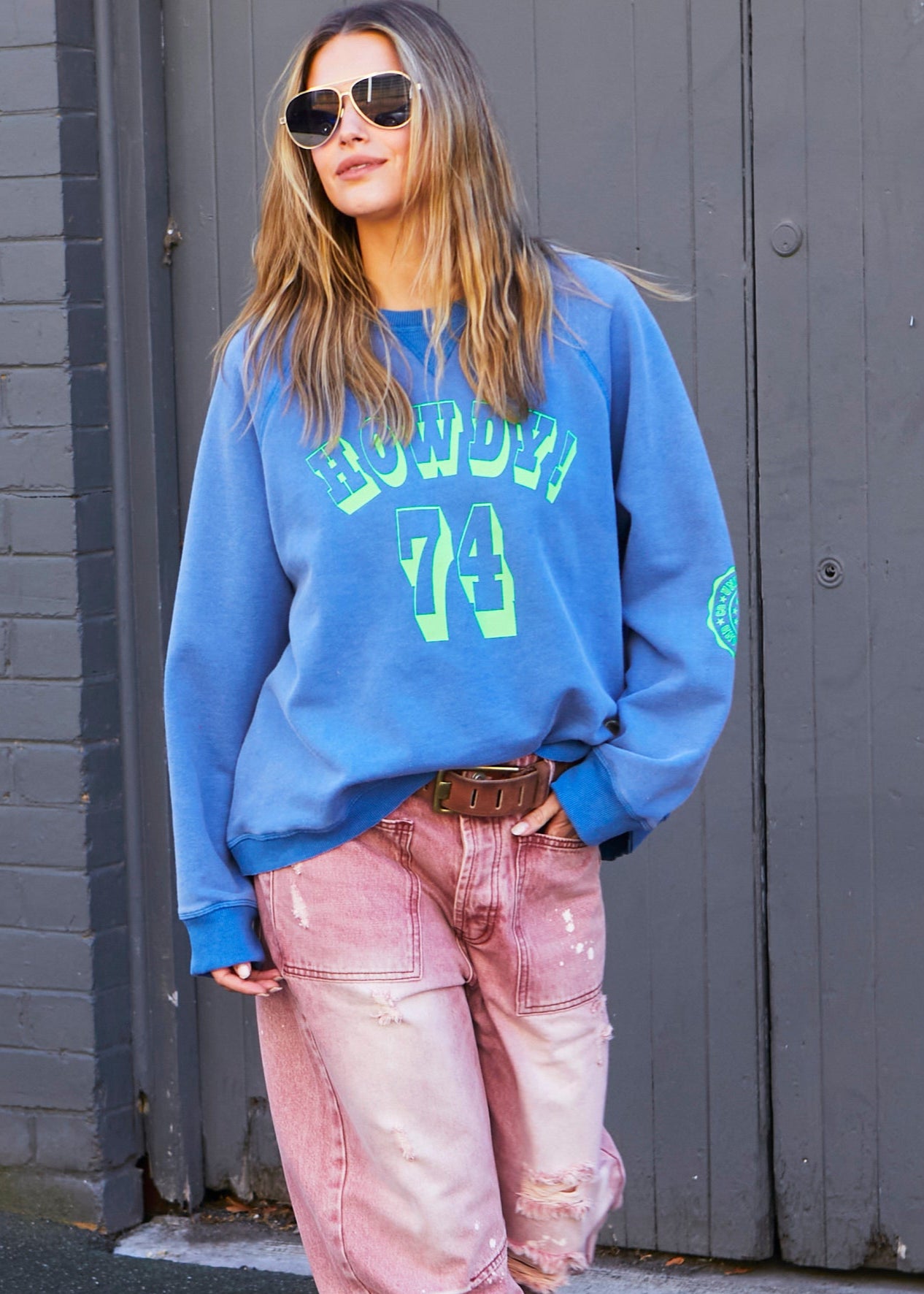 NEW HOWDY SWEAT - WASHED BLUE - SALE