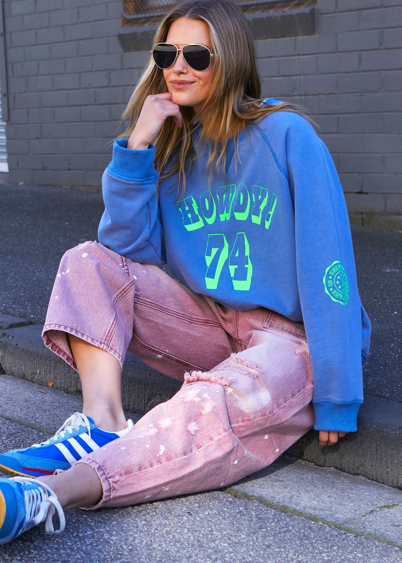 NEW HOWDY SWEAT - WASHED BLUE - SALE