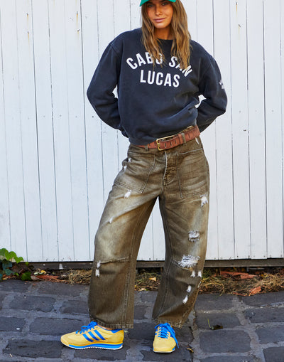 VINTAGE WASH DISTRESSED ARMY JEAN