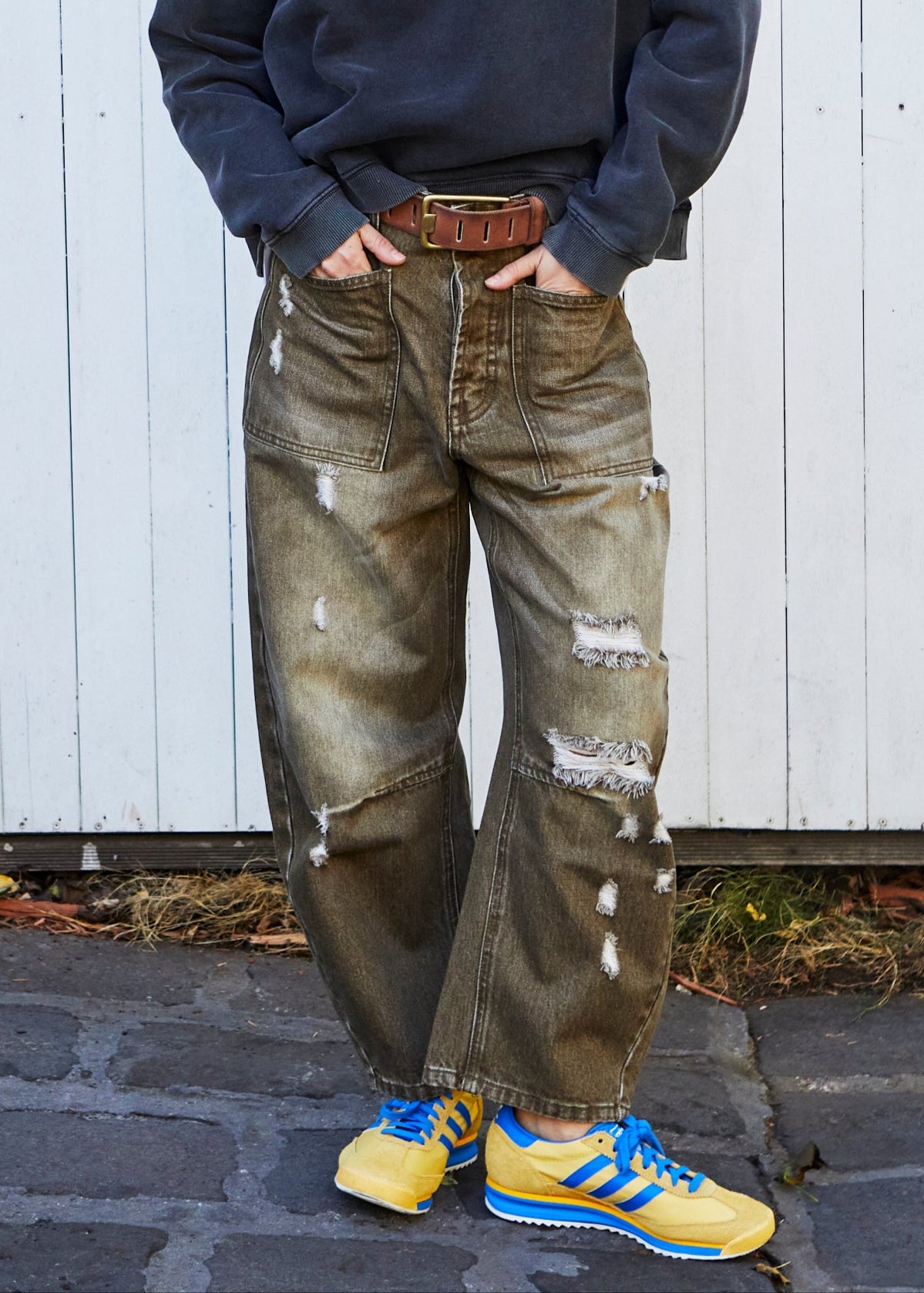 VINTAGE WASH DISTRESSED ARMY JEAN