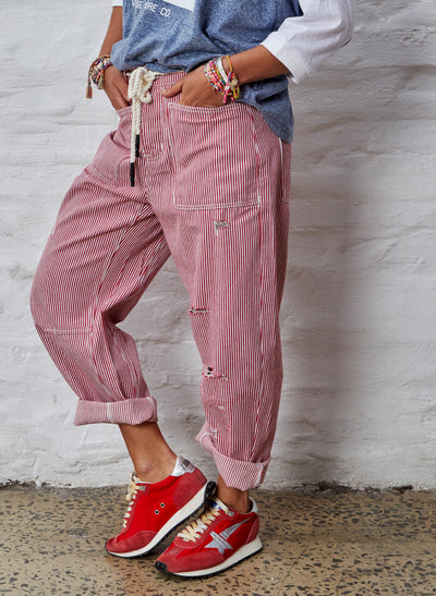 RED PINSTRIPE CARPENTER JEAN - SALE